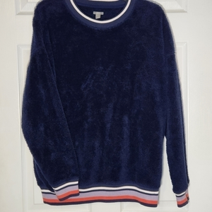 Super Plush Aerie Crew Neck Sweatshirt M Navy Blue Cuddly Comfy Cozy Warm Crew